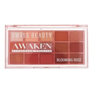 Swiss Beauty Awaken Eyeshadow Palette | Matte + Shimmer Finish | Long-Lasting | Blendable | Shade- 1. Brewed Morning, 11g